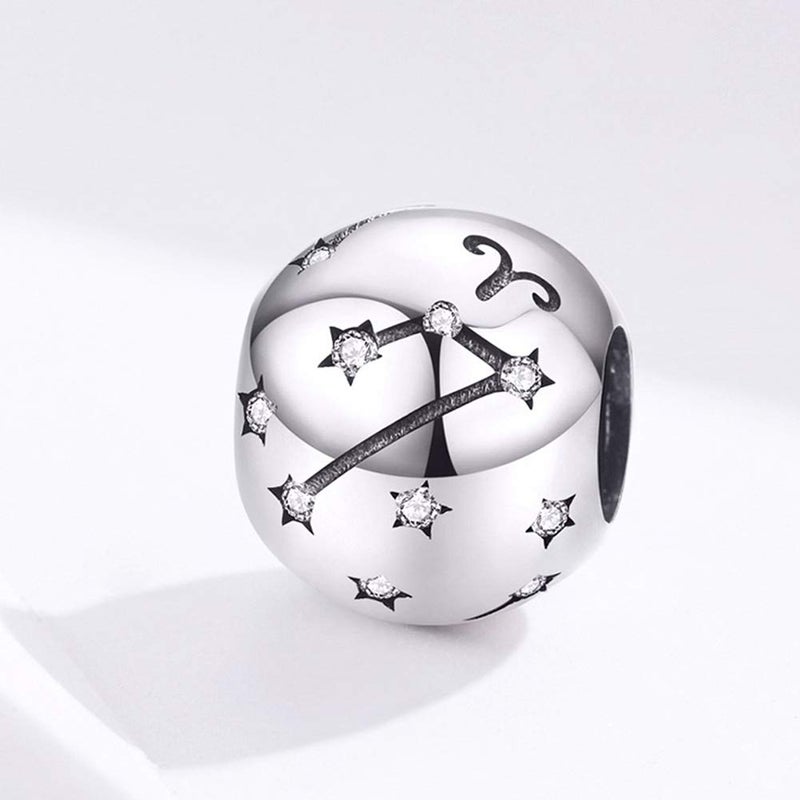 LAMOONY Constellation Charm 925 Sterling Silver Aries Charm Birthday Charm Anniversary Charm Love Charm Faith Charm for Pandora Charm Bracelet (Aries(3.21-4.19)) - Image 2